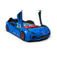 LAMBO RX Twin Race Car Bed with LED & Sound FX, Kids Racecar Bedroom