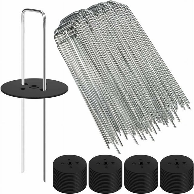 Grapas para jardinería, grapas de ancho ajustable para telas de control de malezas, mangueras de riego para exteriores, césped artificial, postes de cercas para mascotas y fijación de carpas (60