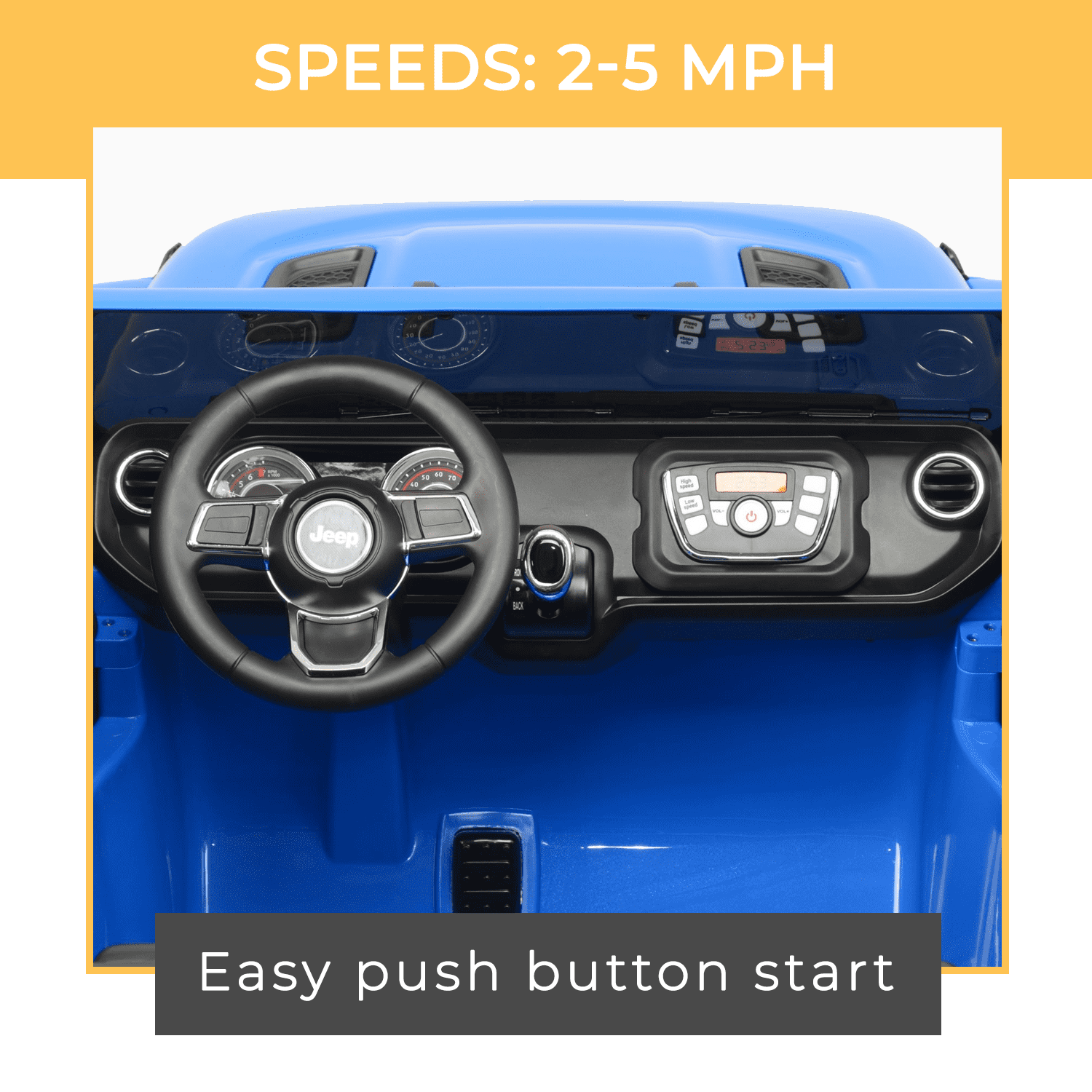 Jeep Gladiator Rubicon 12V Battery Powered Ride on, 2 Seater, Children Ages 3-5, Max Spped 5 MPH, Blue