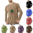 thumbnail image 5 of Chiccall Mens Christmas Printed T-Shirts Crew Neck Long Sleeve Stretch Winter Pullover Undershirt Loungewear, 5 of 5