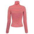 thumbnail image 4 of MixMatchy Women's Tight Fit Lightweight Solid/Stripe Long Sleeves Turtle Neck Top, 4 of 5