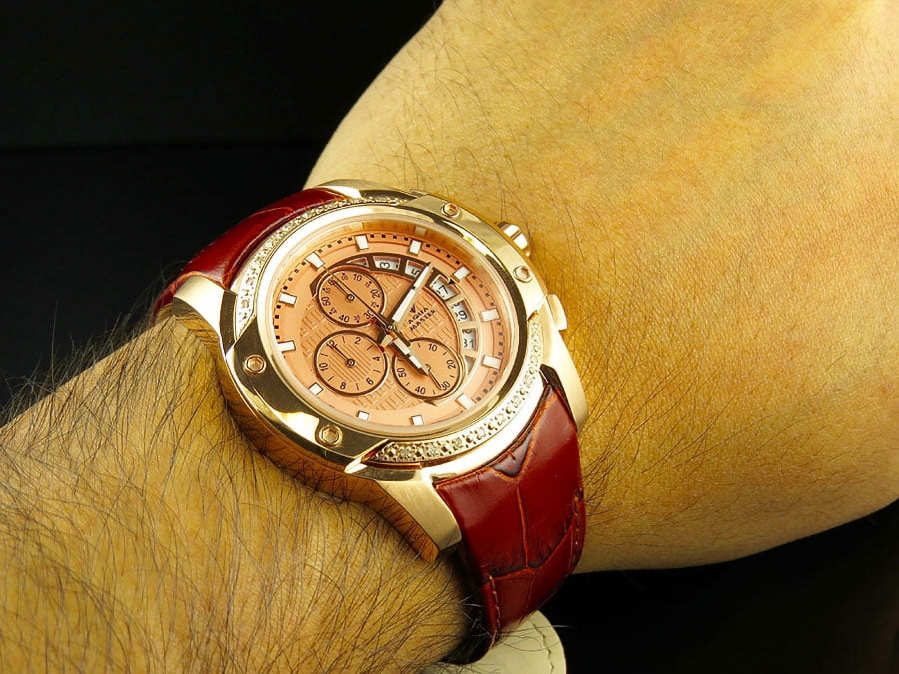 Aqua Master Aqua Master Rose Gold Case Brown Leather Chronograph
