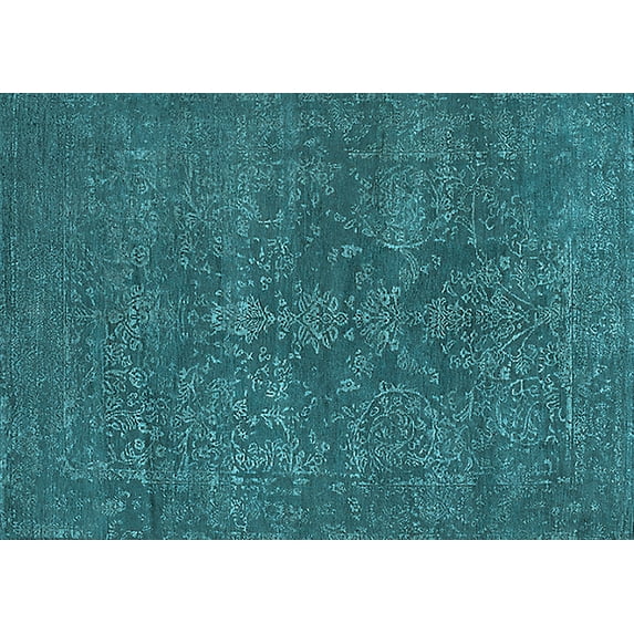 Ahgly Company Indoor Rectangle Oriental Light Blue Industrial Area Rugs, 5' x 8'