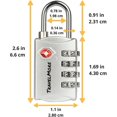 thumbnail image 2 of Pack TSA 4 Digit Luggage Locks - Heavy Duty Set - Your Own Padlocks for Travel Luggage Suitcase & Backpack - Silver, 2 of 5