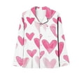thumbnail image 5 of yievot Valentines Pjs Women Sleepwear Womens Heart Print Pajamas Set Valentines Day Gift Long Sleeve Button Down Nightwear Loungewear, 5 of 6