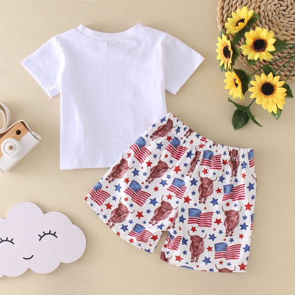 Vedolay Short Sets For Girl 2 Piece Girl Plaid Outfits Ruffled Sleeve Crop Top Shirts Short Clothes Set,White 6-12 Months