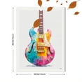 thumbnail image 3 of Abstract Watercolor Guitar Canvas Musical Instrument Print Music Room Home Bedroom Wall Decor, 3 of 8