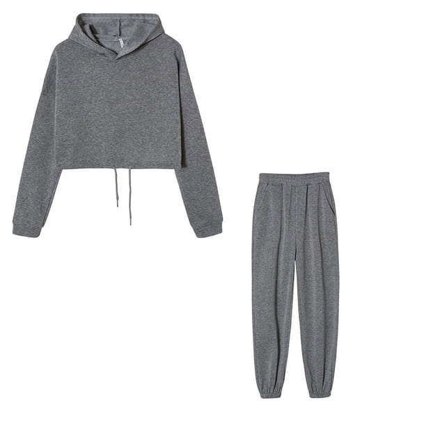 Ropa de moda para mujer, traje deportivo informal de manga larga, conjunto de cintura de dos piezas