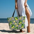 thumbnail image 6 of Pofeuu Lemons on Striped Print Beach Bag,Waterproof Sandproof Beach Tote Bag, Large Capacity Foldable Beach Bags for Women, 6 of 7