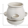thumbnail image 2 of MyGift 4 Side Openings Design White Ceramic Plant Flower Container Pot with Saucer, 2 of 5