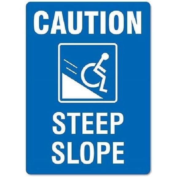 Caution Steep Slope Sign Traffic and Parking Metal Tin Sign 8x12 Inches Caution Danger Safety Security Warning Notice Signs