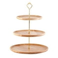 thumbnail image 1 of Plato de fruta de madera con textura Natural, bandeja de comida sencilla, elegante, resistente y duradera, bandeja para servir frutas y pasteles, 20+25+30cm, tres capas, 1 of 12