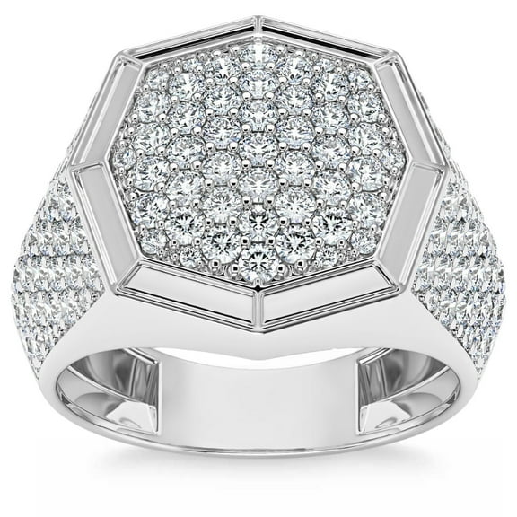 Pompeii 2 1/2Ct Diamond Men's Hexagon Pave Hip Hop Ring in 14k Gold (H/I,I1-I2)