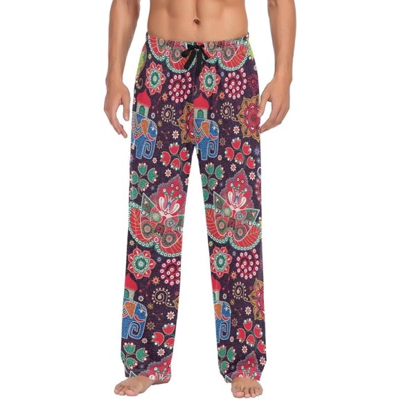GZHJMY Elephant Pajama Pants for Men, Lounge Pants Lightweight Men Pajama Bottoms with Drawstring Pockets, Christmas New Year Birthday Gifts, XX-Large