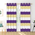 thumbnail image 2 of Nanqianyi Purple Yellow and White Striped Blackout Curtains for Bedroom Living Room, Grommet Thermal Insulated Blocking Window Drapes 2 Panels, 52 x 84 Inch, 2 of 7