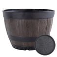 thumbnail image 1 of Flowerpot with Built-In Drainage System Rustic Style Garden Container Entryway Decorative Planter Barrel Flowers Herbs Vegetables Small Shrubs Balcony Flower Pot, 1 of 8