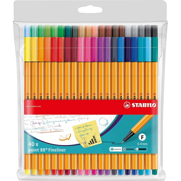 Fineliner STABILO point 88 Pack de 40 Colores Surtidos