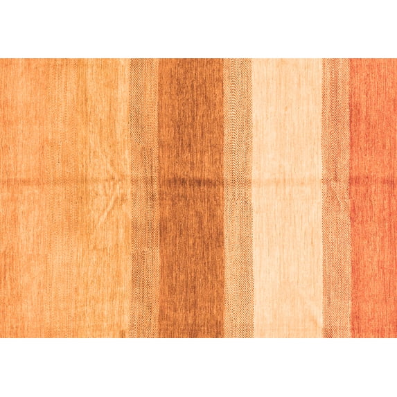 Ahgly Company Indoor Rectangle Oriental Orange Modern Area Rugs, 2' x 3'