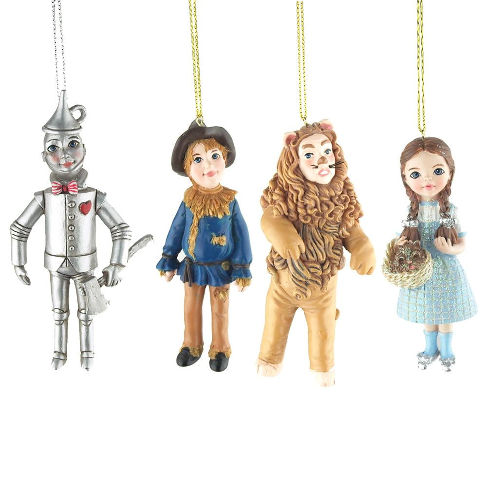 Hanging Ceramic Wizard of Oz Christmas Tree Ornaments, 5Inch, 4 Piece