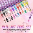 thumbnail image 2 of Set de Marcadores para Arte de Uñas, 12 Colores, Punta de 0.5 mm, Secado Rápido para Manicura, 2 of 7