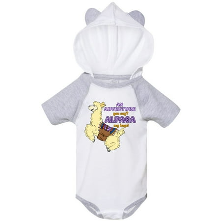 

Inktastic Cute Jumping Alpaca-An Adeventure You Say ALPACA my bags! Gift Baby Boy or Baby Girl Bodysuit