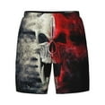thumbnail image 4 of Lsque Mens Swim Trunks Red And White Screaming Demon Skull Pattern - Bathing Suit Compression Liner - Beach Swim Shorts Swimwear - (S-3XL) - Stretch Quick Dry -Large, 4 of 9