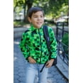 thumbnail image 5 of Minecraft Creeper Little Boys Fleece Zip Up Jacket Green 7-8, 5 of 5