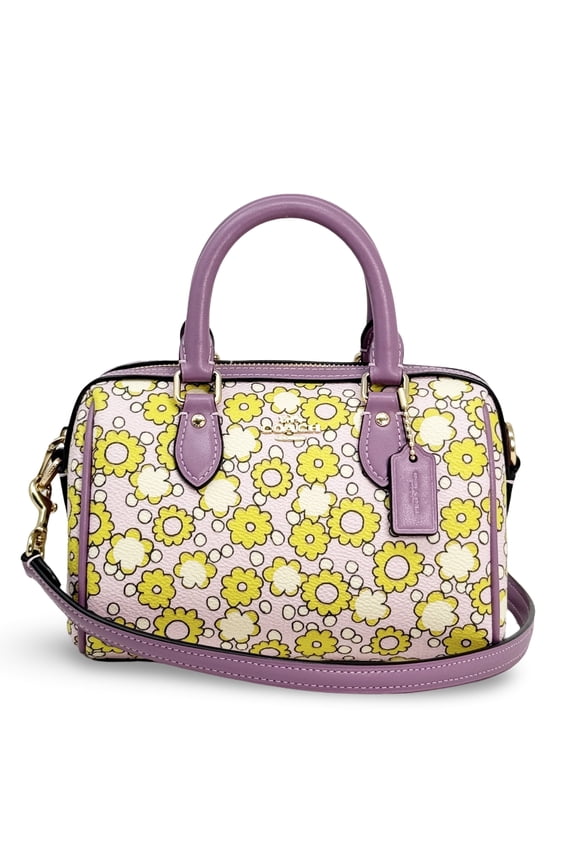 Women's Mini Rowan Crossbody Bag with Floral Print (Lilac Multi)