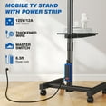 thumbnail image 6 of RTVR Rolling TV Stand with Power Outlet for 13-50 inch Screens, Height Adjustable Mobile TV Cart with Shelves, 90° Rotation for Home Office, 6 of 10
