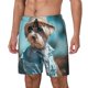 thumbnail image 1 of Balery Stylish Dog in Denim Outfit Bañador para hombre, shorts de playa de secado rápido con entrepierna y forro de compresión-3X-Large, 1 of 6
