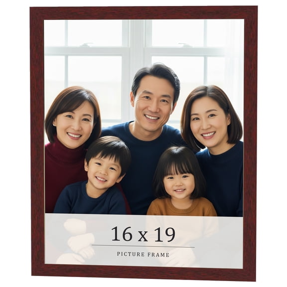 16x19 Frame Brown Solid Wood Picture Frame Width 0.75 Inches | Interior Frame Depth 0.5 Inches |