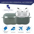 thumbnail image 3 of For AirPods Pro Case Silicone Protective Shockproof Cover Skin with Portable Keychain Compatible with Apple Airpod Pro 3 2019 Wireless Charging Earbuds Case, Front LED Visible Midnight Green by Insten, 3 of 10