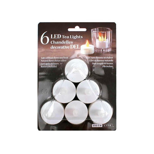 Bougies chauffe-plat LED Bougies scintillantes, batterie incl. 6 pièces 