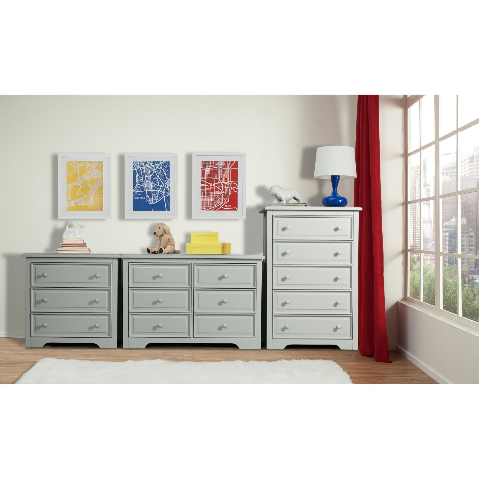 Suite Bebe Brooklyn 6 Drawer Double Dresser White 