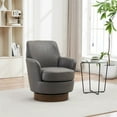 thumbnail image 2 of 360 Degree Swivel Barrel Chair, Comfy Upholstered Accent Chair Lounge Chair with Stainless Steel Base and Upholstered Cusion, Modern Round Single Sofa Armchair for Living Room Bedroom, 2 of 8