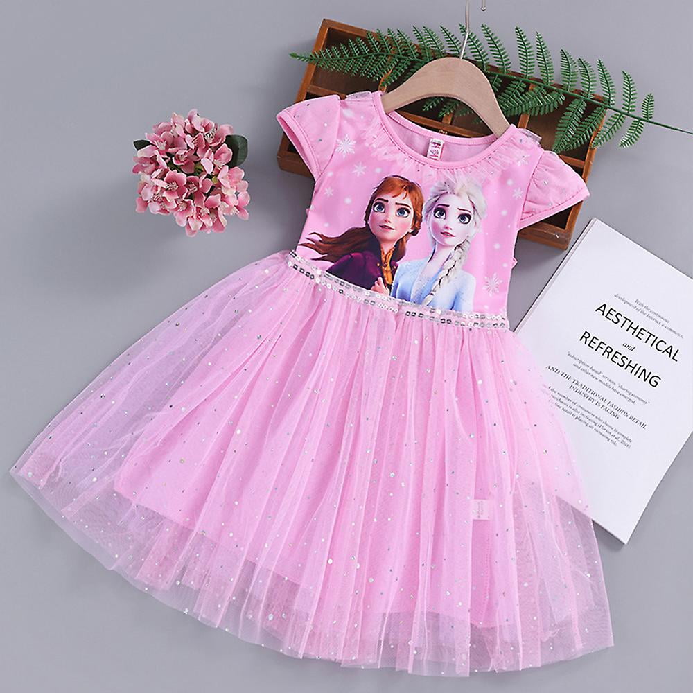 4-8 Years Kid Girls Frozen Print Short Sleeve Princess Dress | Walmart  Canada