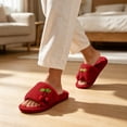 thumbnail image 2 of Wensltd Women Slide Slippers Soft Flat Sole Indoor Daily Slippers Wide Width For Bedroom Solid Color, 2 of 8