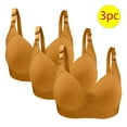 thumbnail image 1 of Bras for Women, 3PC Womans Large Size Solid Color Without Steel Ring Gathering Comfortable Bras Daily Bra, 1 of 3