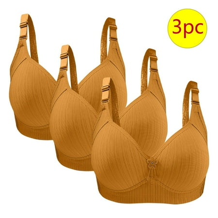 LLYWEY Bras for Women Underwire on Clearance Bras Older Women Ladies Bralette Bra Style-1255 Women Molded Cup Bra Feature Adult Female Bralette Sports Bras Yellow 40B