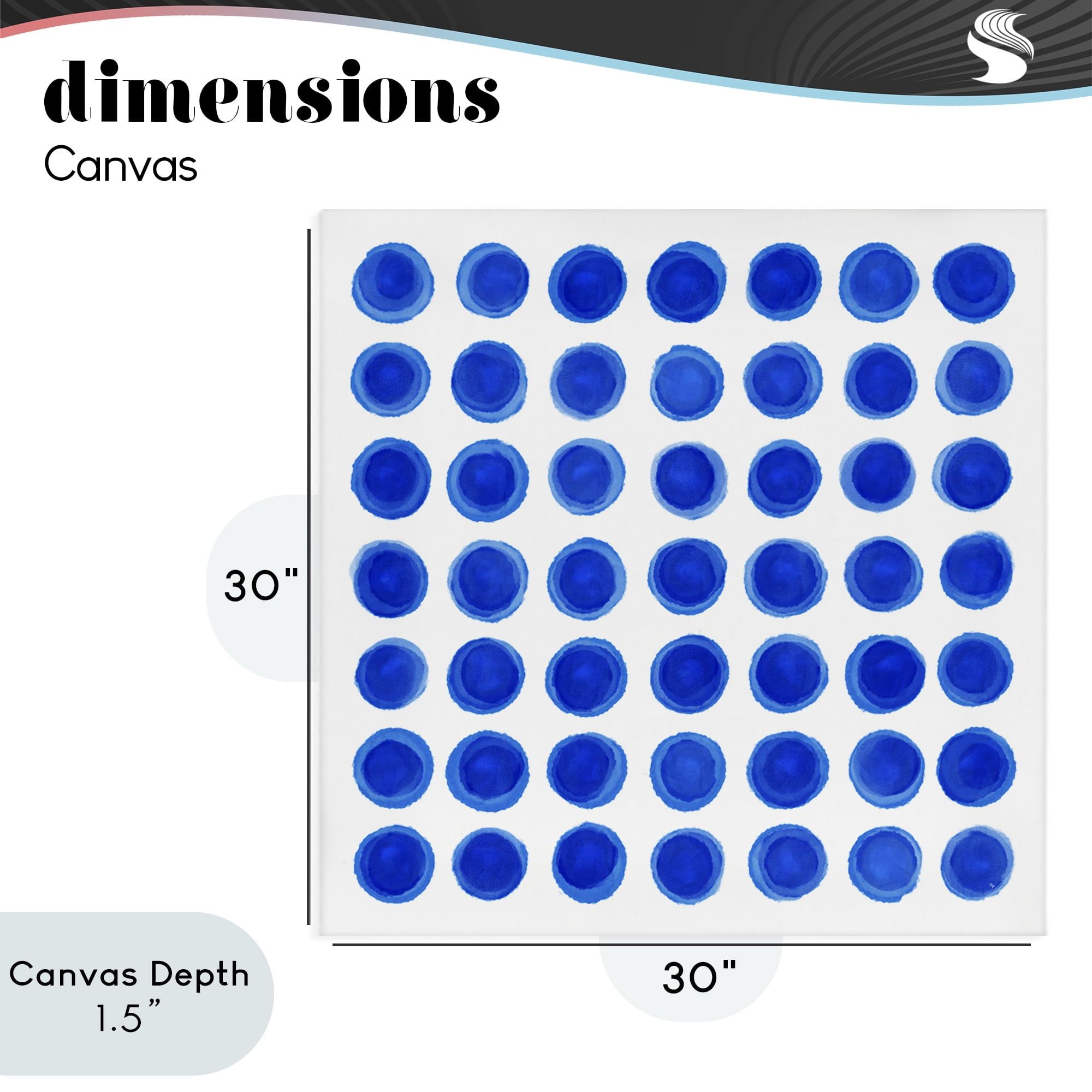 Stupell Industries Blue Dots Uniform Pattern Canvas Wall Art, design by Martina Pavlova