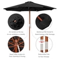 thumbnail image 4 of Yescom 9 Ft Wooden Patio Umbrella 8 Ribs Table Parasol Rope Pulley Outdoor Backyard, 4 of 10