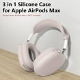 thumbnail image 2 of Natural Silicone Case for AirPods Max Earphones Scratch-Resistant Earpads Earmuff Headband Cover (Transparent light pink）, 2 of 7