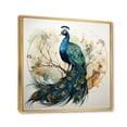 thumbnail image 2 of Designart "Peacock in Blue Ink Serene Beauty IV" Animals Floater Framed Canvas Wall Art, 2 of 7