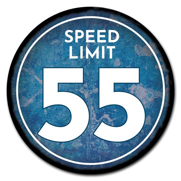 SignMission Circular Rigid Plastic Sign 12" Tall - Speed Limit 55 | Plastic Sign | Â Made in the USA