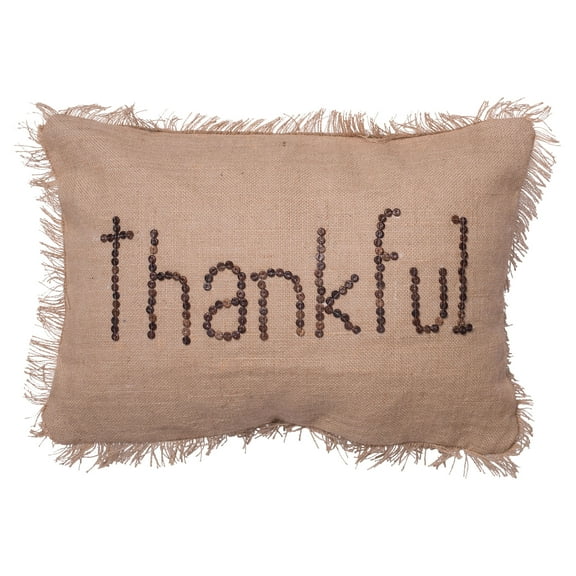 Vickerman Decorative 14" x 20" Thankful Pillow