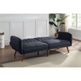 thumbnail image 3 of ACME Bernstein Linen Fabric Tufted Upholstery Adjustable Sofa in Gray and Walnut, 3 of 9