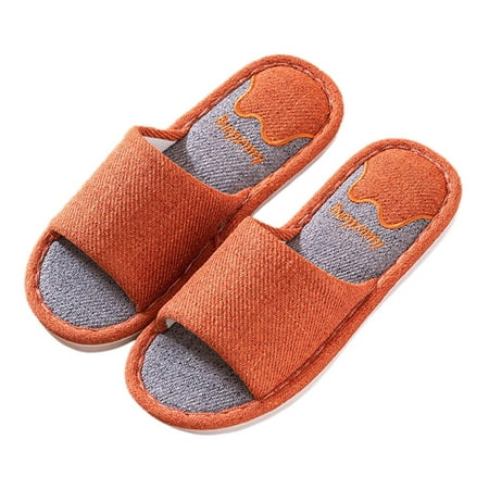 

Womens/Mens Open Toe House Slippers Arch Support Linen Slippers 5-10