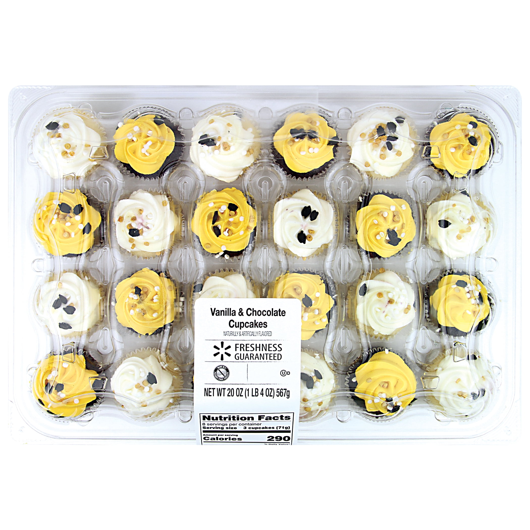 Freshness Guaranteed Mixed Vanilla and Chocolate Cupcakes, 24 Count