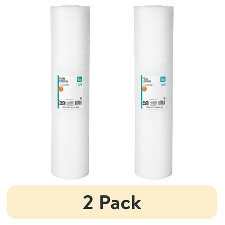 (2 pack) Pen+Gear 30" x 30' Foam Cushioning Roll, White, 1 Roll