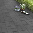 thumbnail image 3 of Tierra Verde 16" x 16" Brick Rubber Paver, Outdoor Floor Tiles for Yards, Grey, 4 Pack, 3 of 7